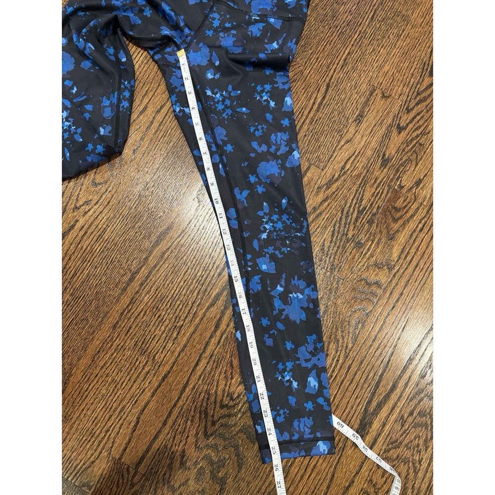 Lululemon Wunder Train High Rise Leggings Size 4 Blue Floral Athletic Yoga Pants - Picture 3 of 8